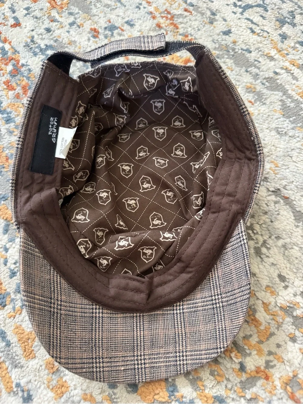Peter Grimm for VW Brown Plaid Newsboy Cap